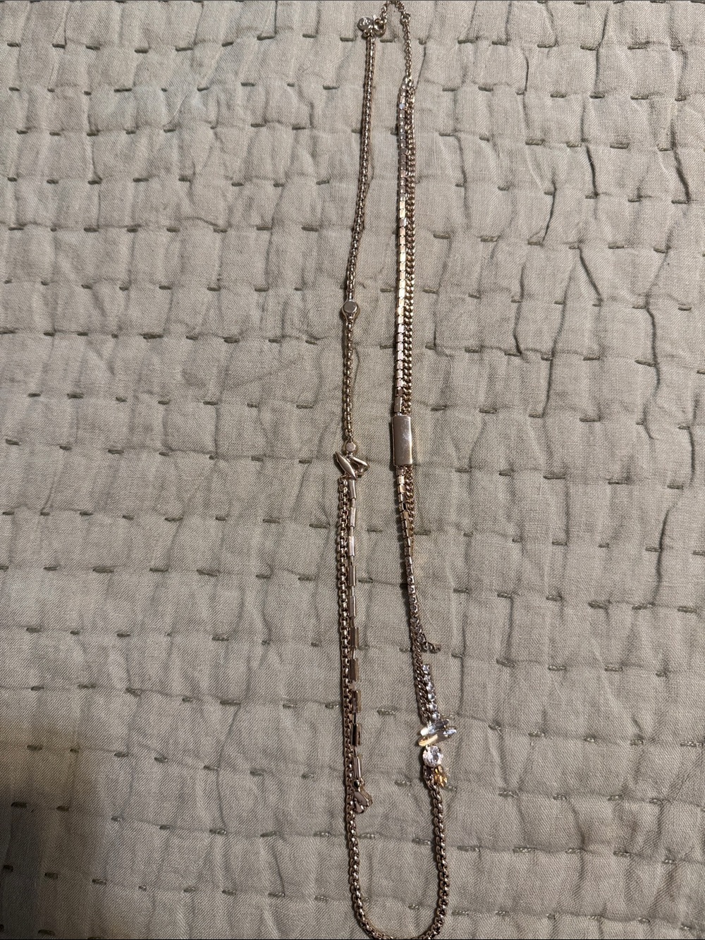 Chico's Rose Gold Layered Pendant Necklace